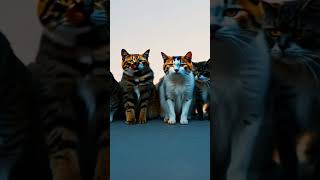 AI猫🐈たち集合①​⁠​⁠ ​⁠ @amada-870 ​⁠​​⁠ ⁠#cat #aimovie #ねこ #猫動画 #猫 #集合 #gathertogether