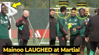Kobbie Mainoo reaction on Anthony Martial RETURN to full team training today | Man Utd News