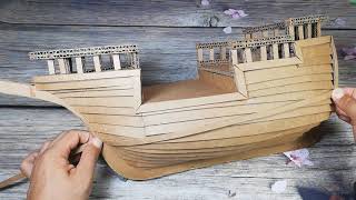 HOW TO MAKE A Pirate Ship Using Cardboard