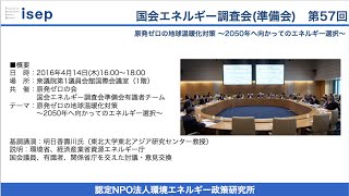 国会エネルギー調査会（準備会）第57回