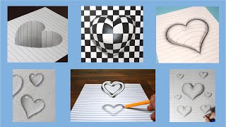 6 Amazing 3D Drawings! Trick Art Optical Illusions
