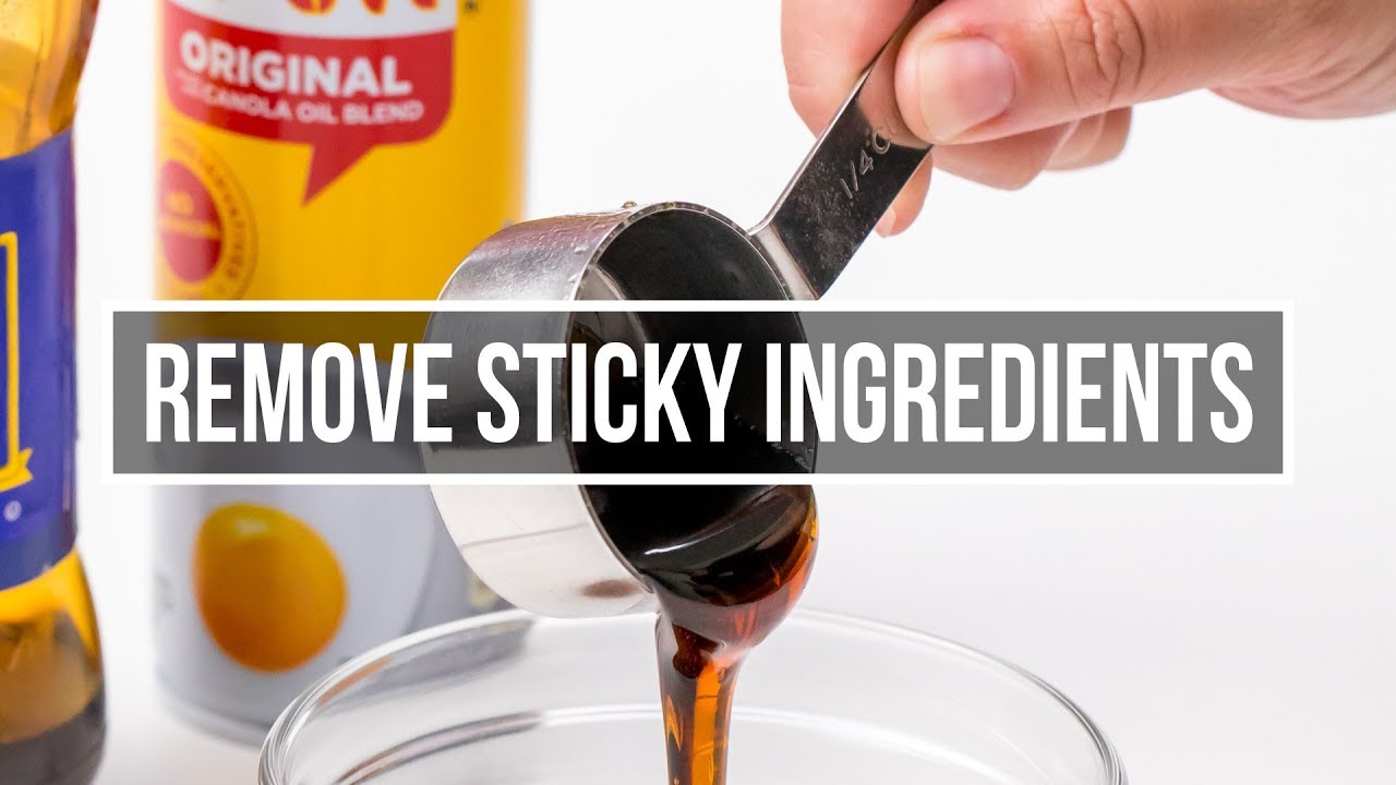 How To Get Sticky Ingredients Out Of A Measuring Cup - YouTube