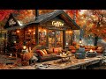 Gentle Jazz Music for Good Mood 🍂 Coffee Shop Outdoor in Autumn Forest by the Lakeside Ambience