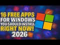 16 Free Windows Apps You Should Install Right Now! (2026)