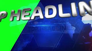 Top Headlines Sequence (LEFT) with INTRO and OUTRO Green Screen Template | FREE TO USE | iforEdits