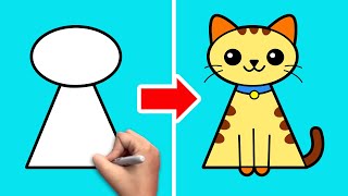 How To Draw A Cat Step By Step | Easy Cat Drawing For Kids