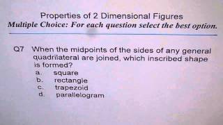 Midpoints of Quadrilateral Forms parallelogram Q7