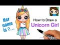 How to Draw a Unicorn Cute Girl Easy