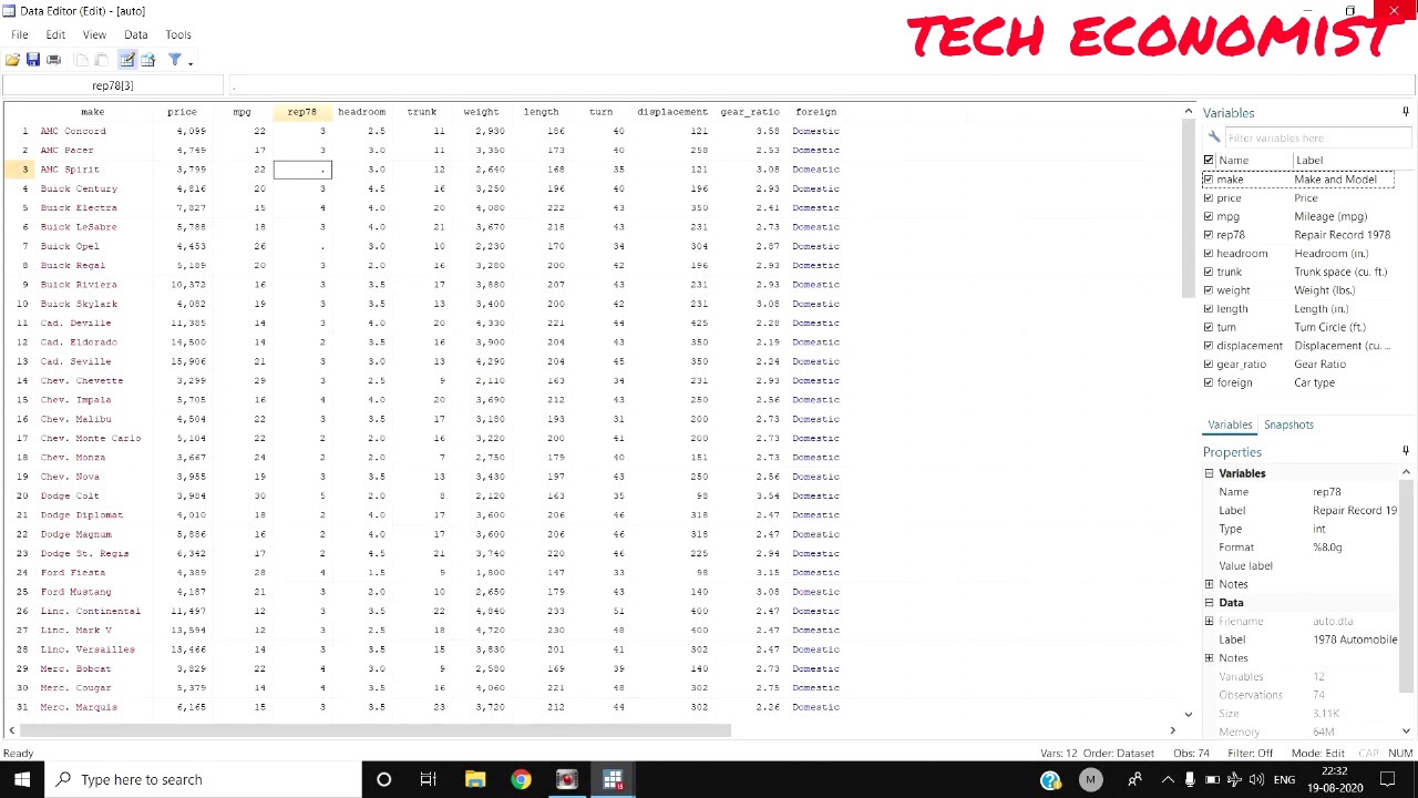 How To Find Missing Data In Stata |stata| |Missing Data| - YouTube