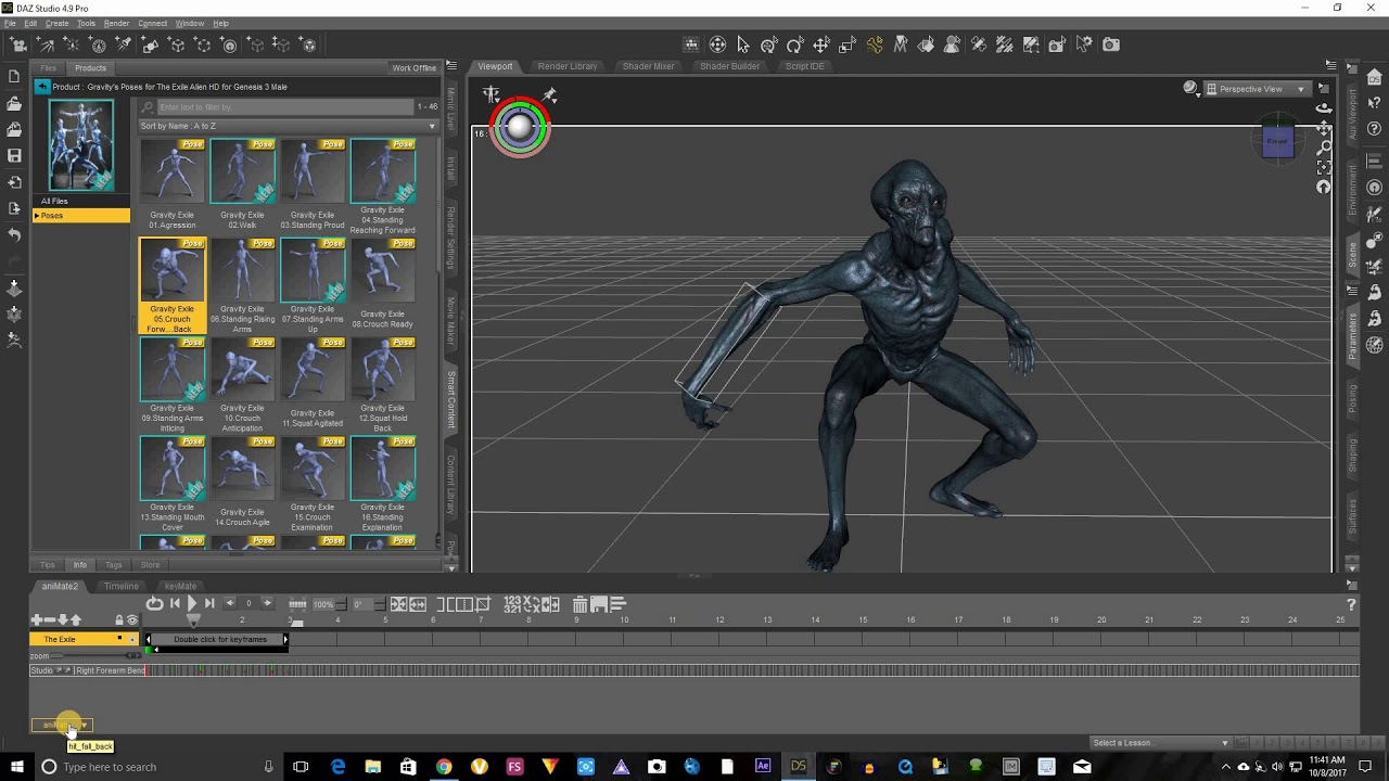 Daz3d Tutorial Save Animation Created With Poses Step By Step Youtube