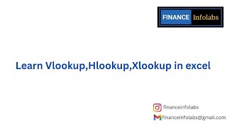 Learn Vlookup,Hlookup,Xlookup in excel