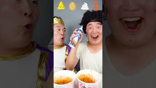 Emoji food challenge Carbonara Buldak mukbang | TikTok Funny Video | HUBA #shorts