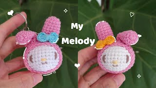 Crochet My Melody keychain #sanrio #mymelody #crochet #handmade #diy #amigurumi