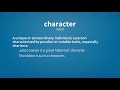 character meaning of character