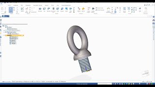 #90 solid edge tutorial | M20 eye bolt 3d model | eye bolt 3d cad