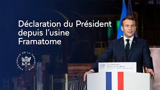 Déclaration du Président Emmanuel Macron depuis l'usine Framatome au Creusot.