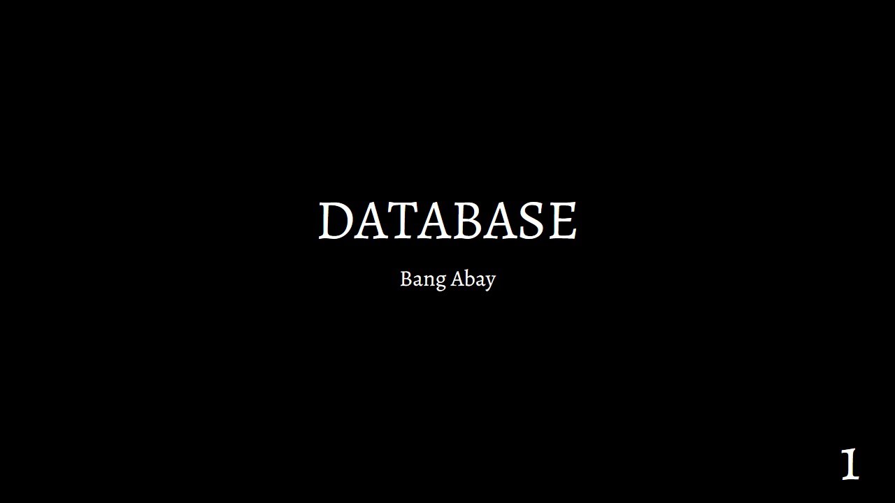 MySQL - Pengenalan Database #1 - YouTube