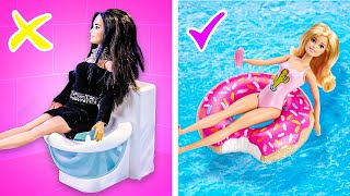 SUMMER MAKEOVER HACKS FOR RICH VS POOR DOLLS || Cheap DIY's Vs Expensive Gadgets by Crafty Panda GO!