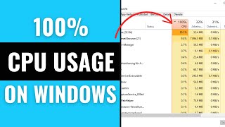How to Fix 100% CPU Usage When Task Manager is Open?
