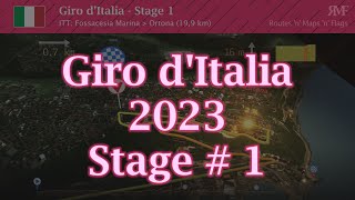 Giro d'Italia 2023 - Stage 1 (ITT: Fossacesia Marina - Ortona) - Route, profile, animation