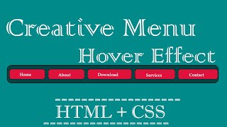 Creative Navigation Bar Hover Effect | Pure CSS | HTML & CSS
