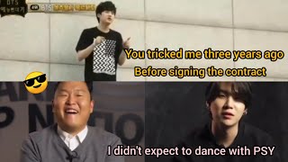 yoongi got fooled two times by two men 🤣 that that, PSY ,bang pd , poor yoongi