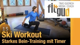 Bein -Training \u0026 Ski - Workout - Training zu Hause mit Timer