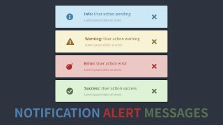 Notification Alert Messages using HTML CSS and Javascript || Alert Messages || Alert Popup Box
