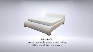 Luxusní postel s elektro ovládáním úložného prostoru - Seina MOT