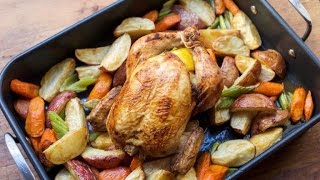 Josh Capon's Roasted Garlic, Lemon and Thyme Chicken with Root Vegetables