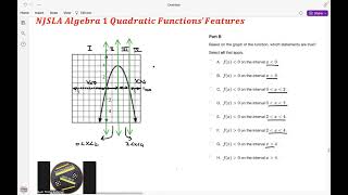 NJSLA Released Items Algebra 1 Quadratic Functions Features and Solving Quadratic Equations 20