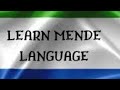 Mende lessons: Days of the week in Mende. English to Mende Lessons.