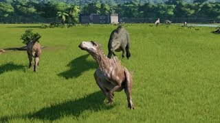 Carcharodontosaurus Release in Herbivore Enclosure - Jurassic World Evolution