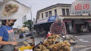 驰名海南鸡饭卤肉虾煎槟城京花路咖啡店茶室美食午餐 Penang famous food hainan chicken rice lok bak lunch