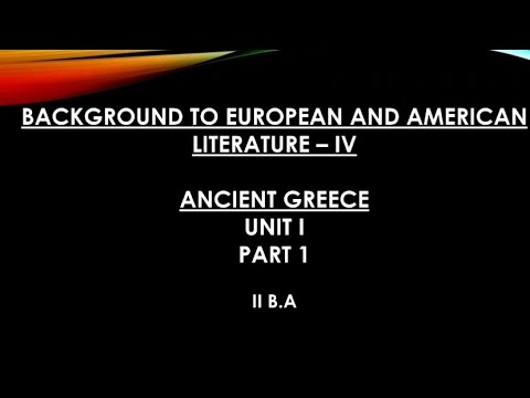 UNIT 1|| PART 1|| ANCIENT GREECE ||BACKGROUND TO EUROPEAN AND AMERICAN ...