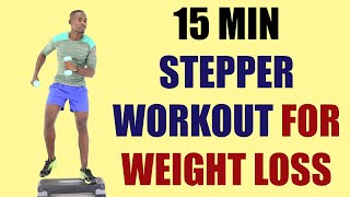 15 Minute Stepper Workout for Weight Loss with Dumbbells
