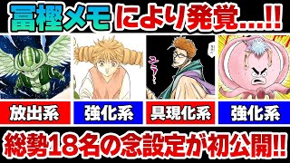 【驚愕】”冨樫メモ”により判明したキャラの念設定を徹底解説！！ヤバすぎる念設定に一同驚愕...！！【ハンターハンター解説】