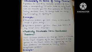 DECIDABLE AND UNDECIDABLE PROBLEM