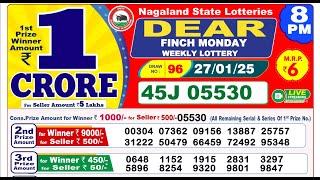 🔴Lottery Sambad Today 08:00pm 27/01/25 Night Dear Lottery Result Pdf Download