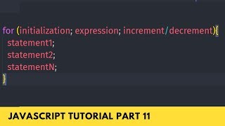 Must Watch For Loop in JavaScript Tutorial - Part 11