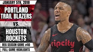 Portland Trail Blazers vs Houston Rocket - Full Game Highlights - January 5, 2019