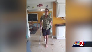 Shark bite victim: 'It just came up and bit my foot'