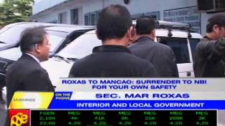 Roxas to Mancao: Surrender to NBI for your own safety