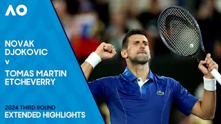 Novak Djokovic v Tomas Martin Etcheverry Extended Highlights | Australian Open 2024 Third Round