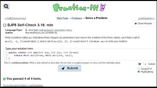 Java Practice It || 3.16 min || method basics, math.