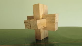6-Piece Wooden Cross Puzzle -- Solution | Burr Puzzle