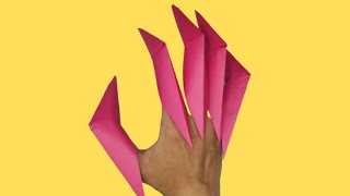 How to make Paper Claws Easy Origami | 3 minutes no glue DIY claws