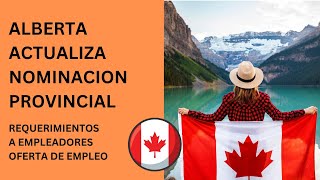 ALBERTA ACTUALIZA PROGRAMA PROVINCIAL - OFERTA DE EMPLEO