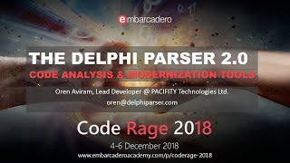 Delphi Parser Session on CodeRage 2018, 4-6 December