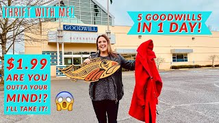 Goodwill Grand Tour! THRIFT WITH ME! Let's Go Hit 5 Goodwills In 1 Day And See What We Find!